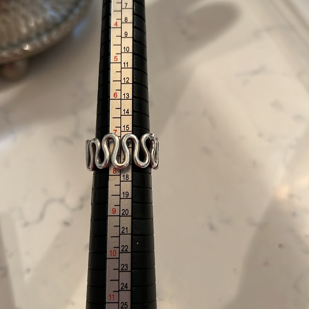 Sterling Silver Snake Squiggle Ring - image 2